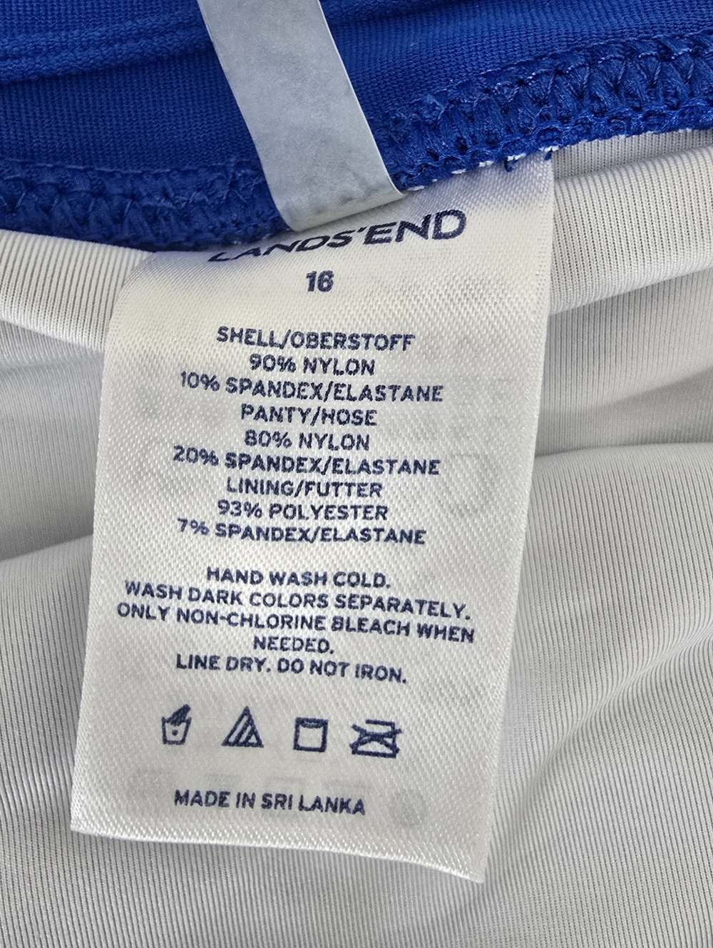 Lands End Textured Square Neck Tankini Skirt Swim Set 16W DD Royal Blue - Picture 8 of 12